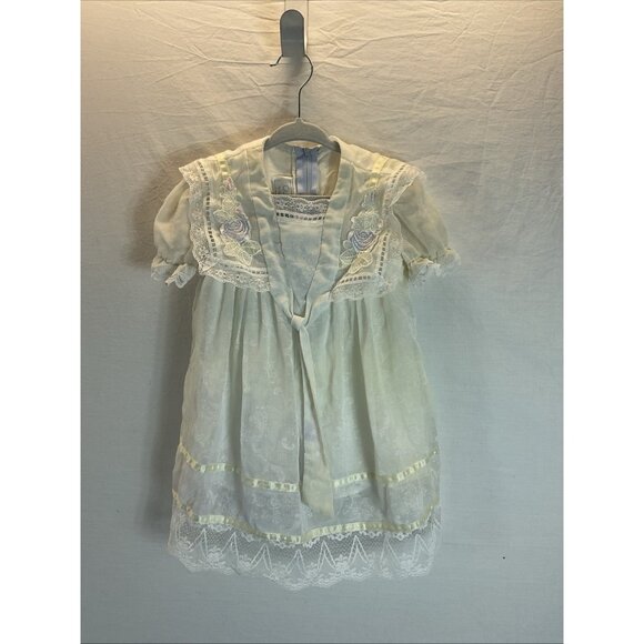 Vintage Gunne Sax Jessica McClintock Lace Dress 2/3T Lacy Flower Girl Church